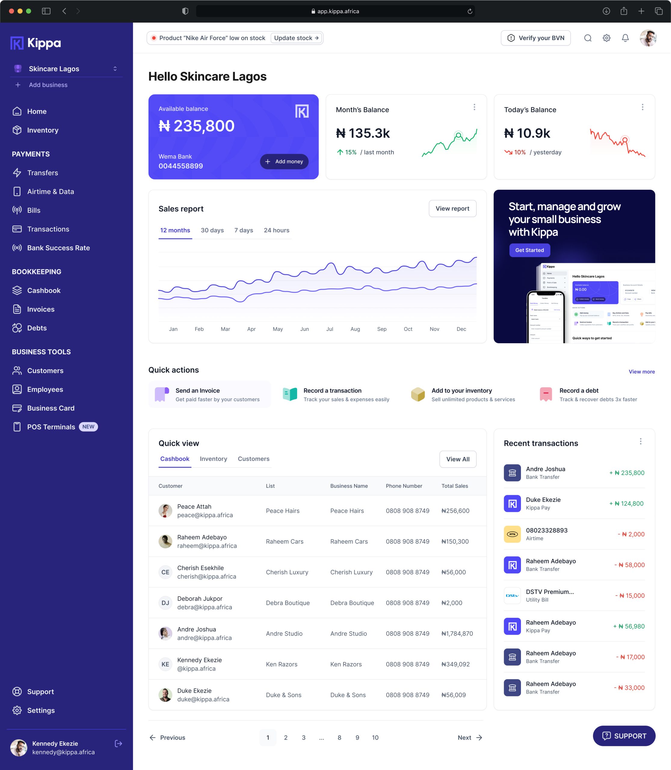 Home – Dashboard